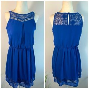 Girls size 16 Navy blue dress IZ Byer brand sleeveless formal church dress short
